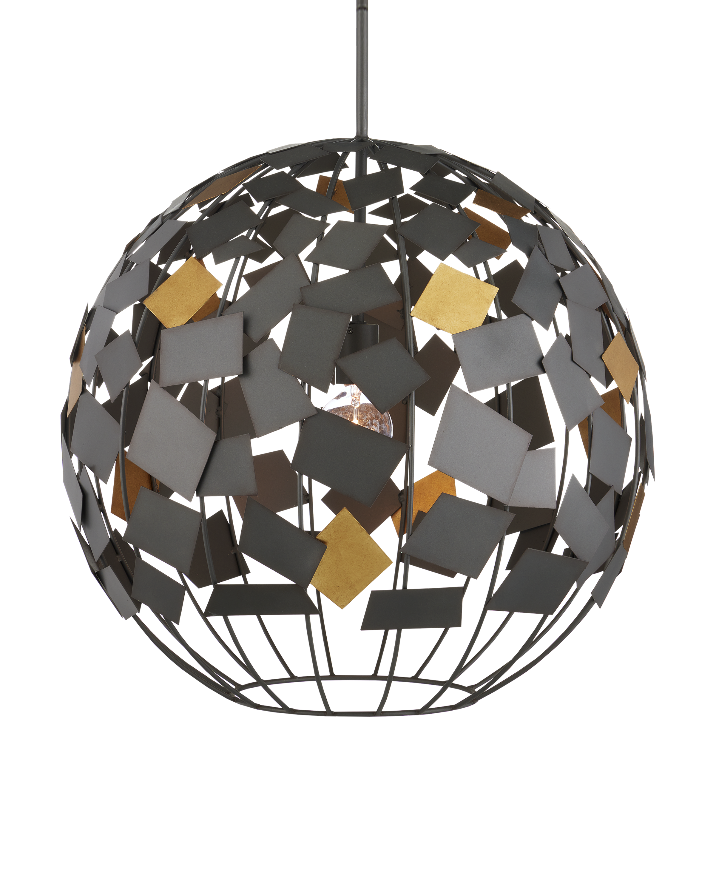 Moon Night Gray & Gold Orb Chandelier - Thumbnail 2