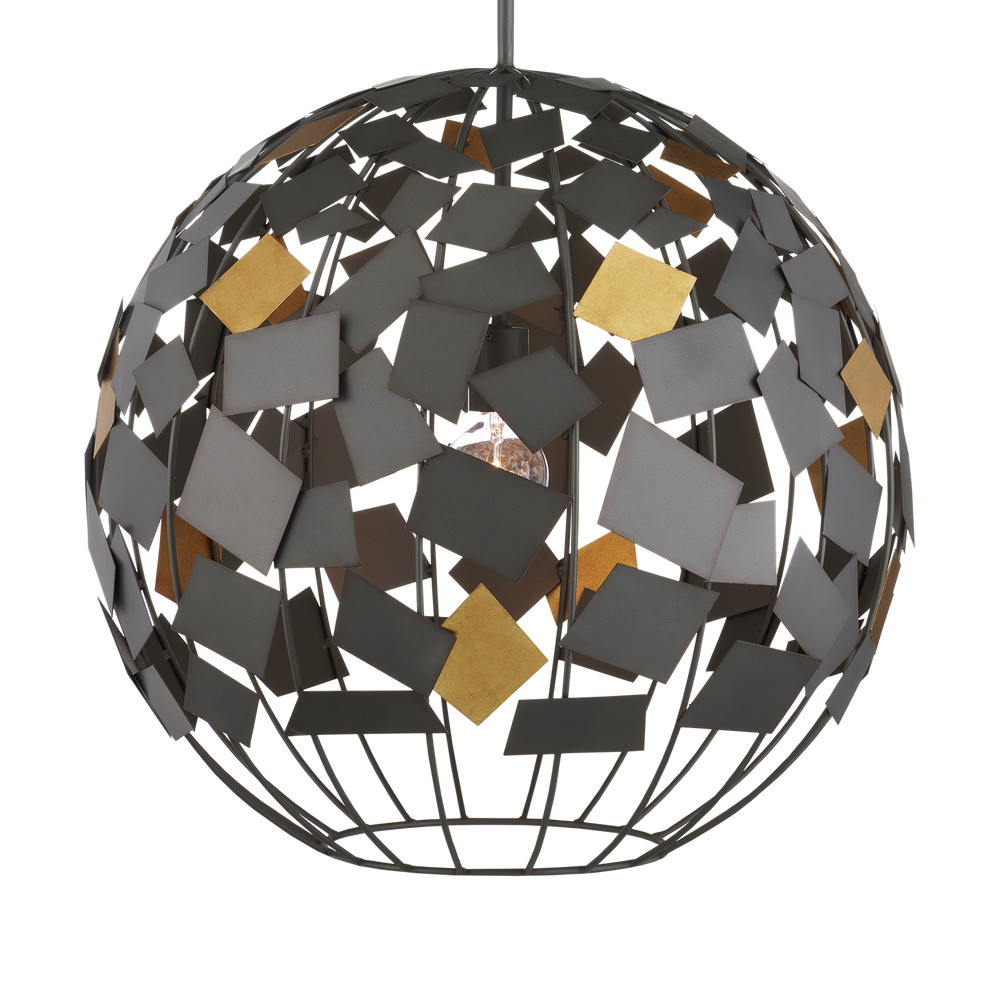 Moon Night Gray & Gold Orb Chandelier