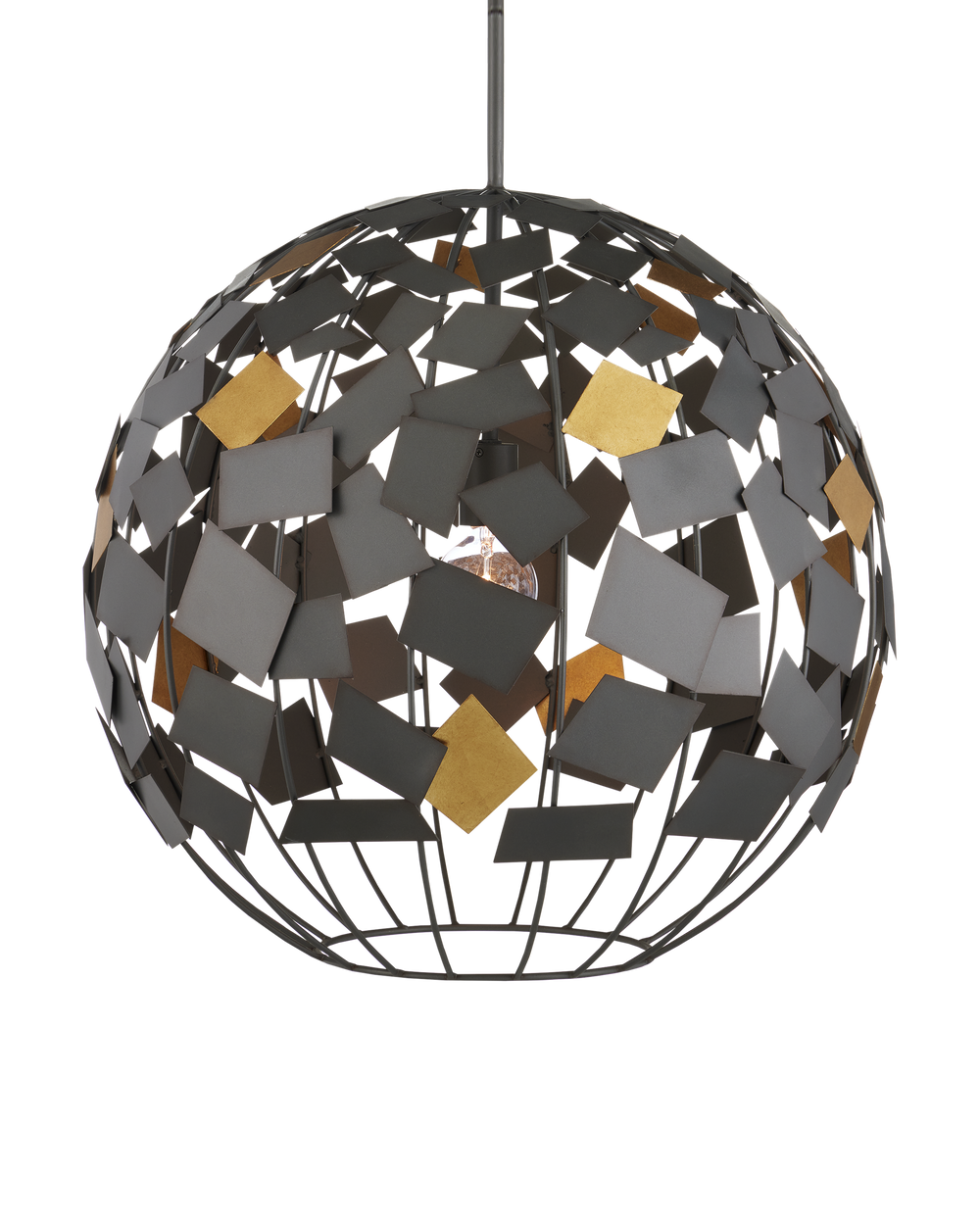 Moon Night Gray & Gold Orb Chandelier