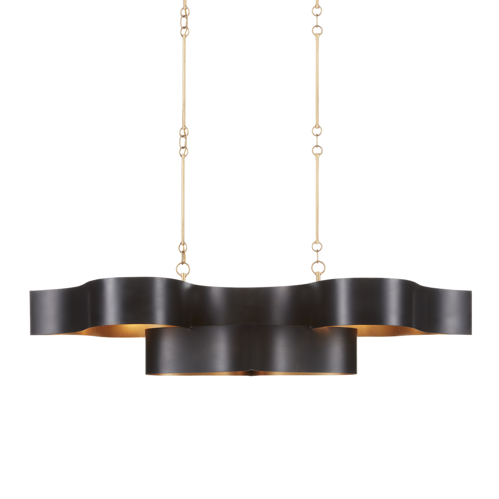 Grand Lotus Oval Black Chandelier