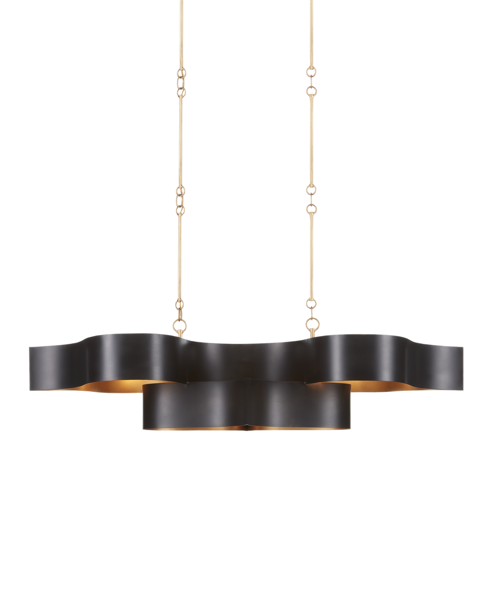 Grand Lotus Oval Black Chandelier