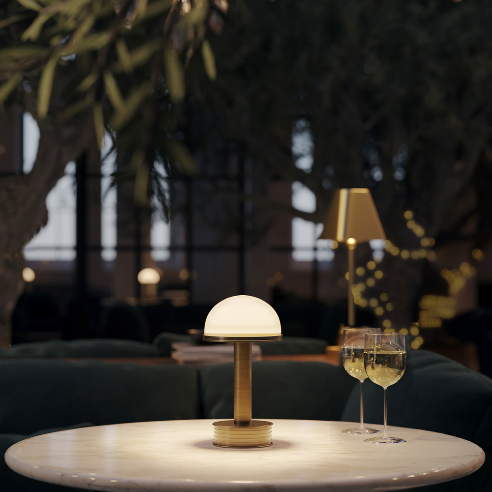 
                      
                        Promenade Brass Cordless Table Lamp.
                      
                    