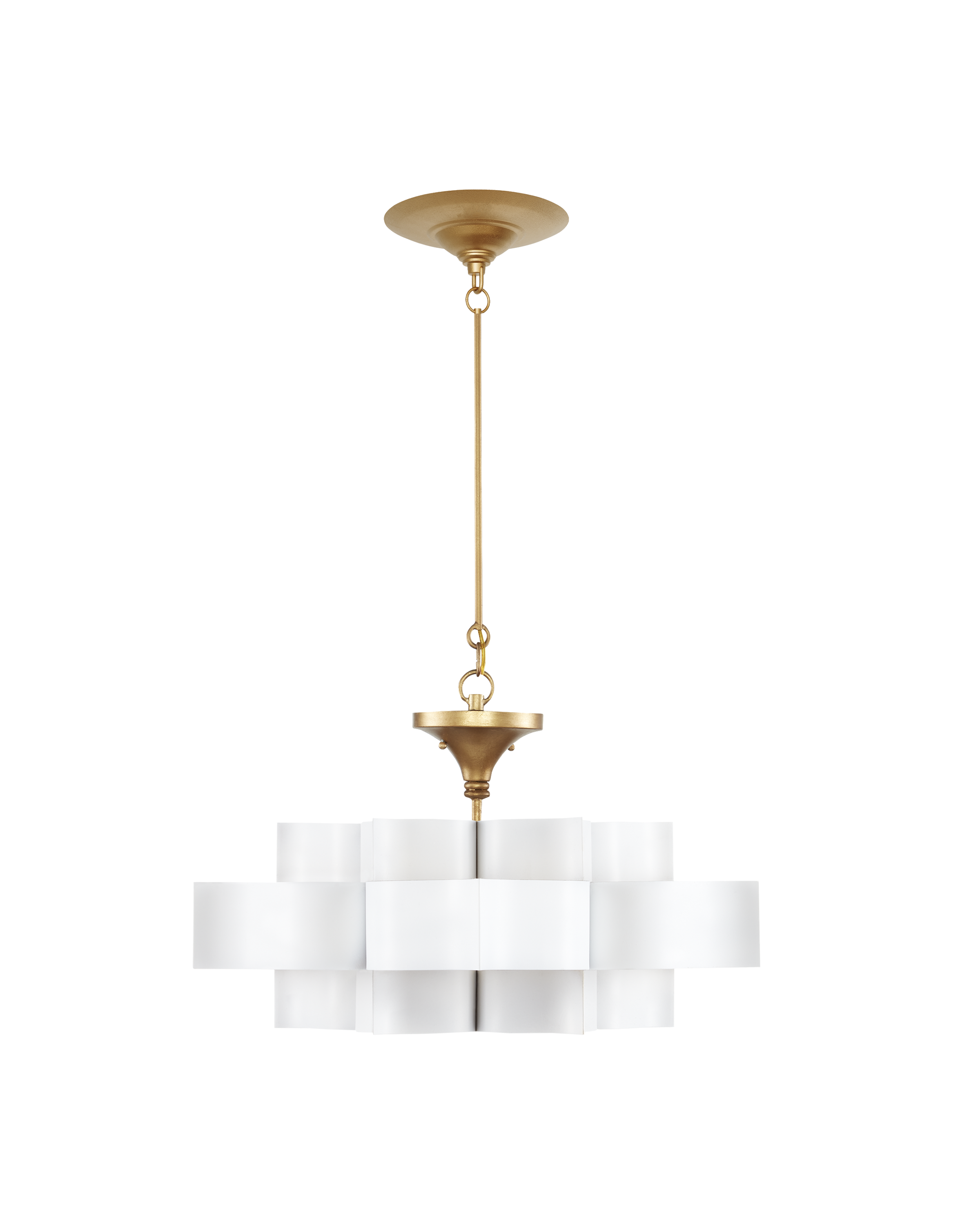 Grand Lotus Small White Chandelier - Thumbnail 3