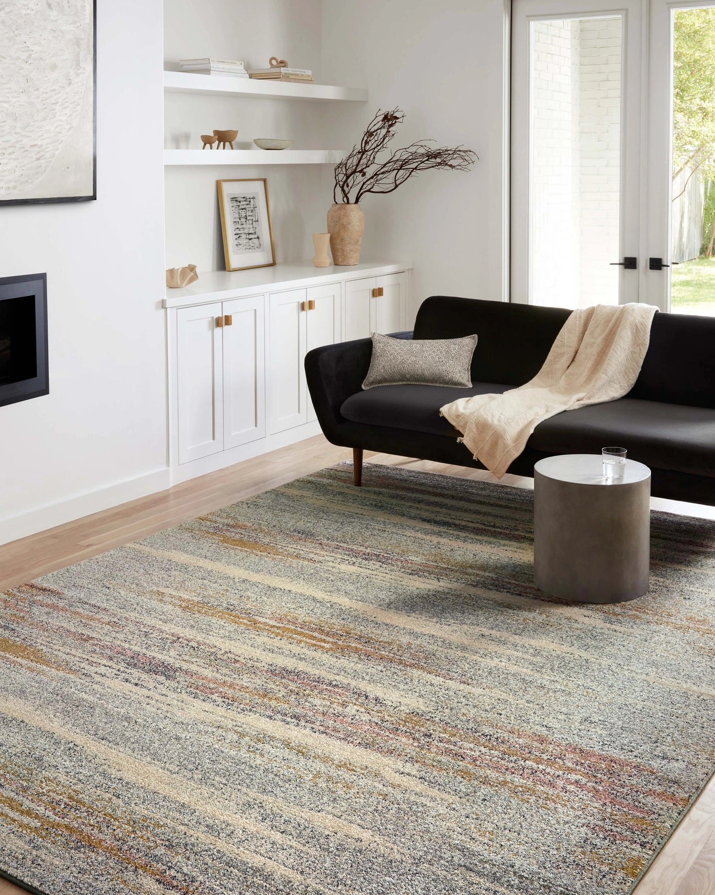 Loloi Bowery Pebble / Multi 18" x 18" Sample Rug