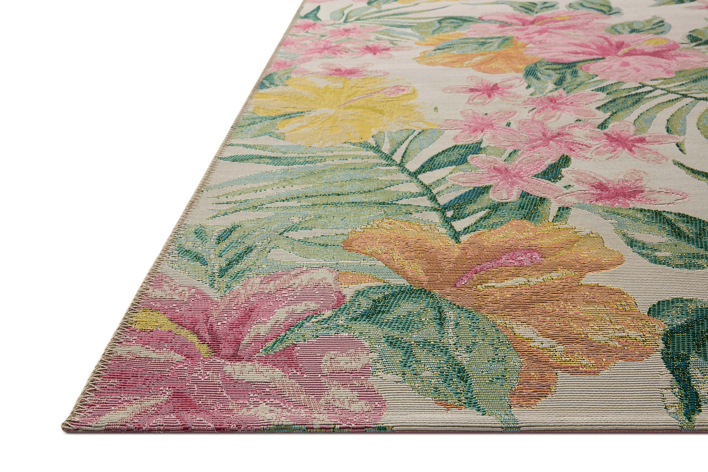 Loloi Botanical Ivory / Sunrise 18" x 18" Sample Rug