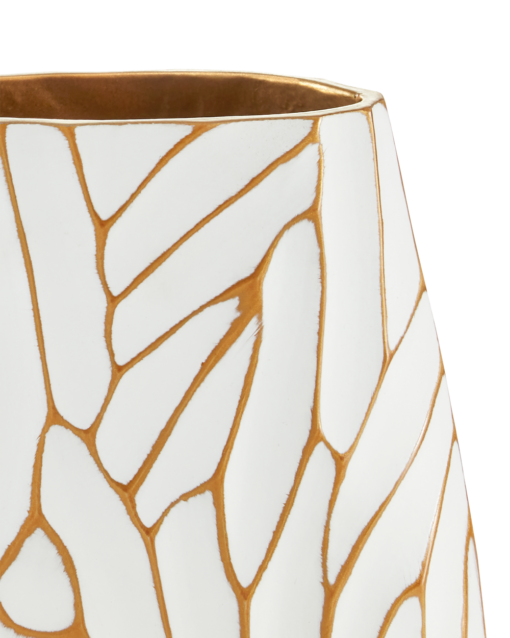 Anika Vase Set of 2 – White & Gold Textured Aluminum Vases – Outrageous ...