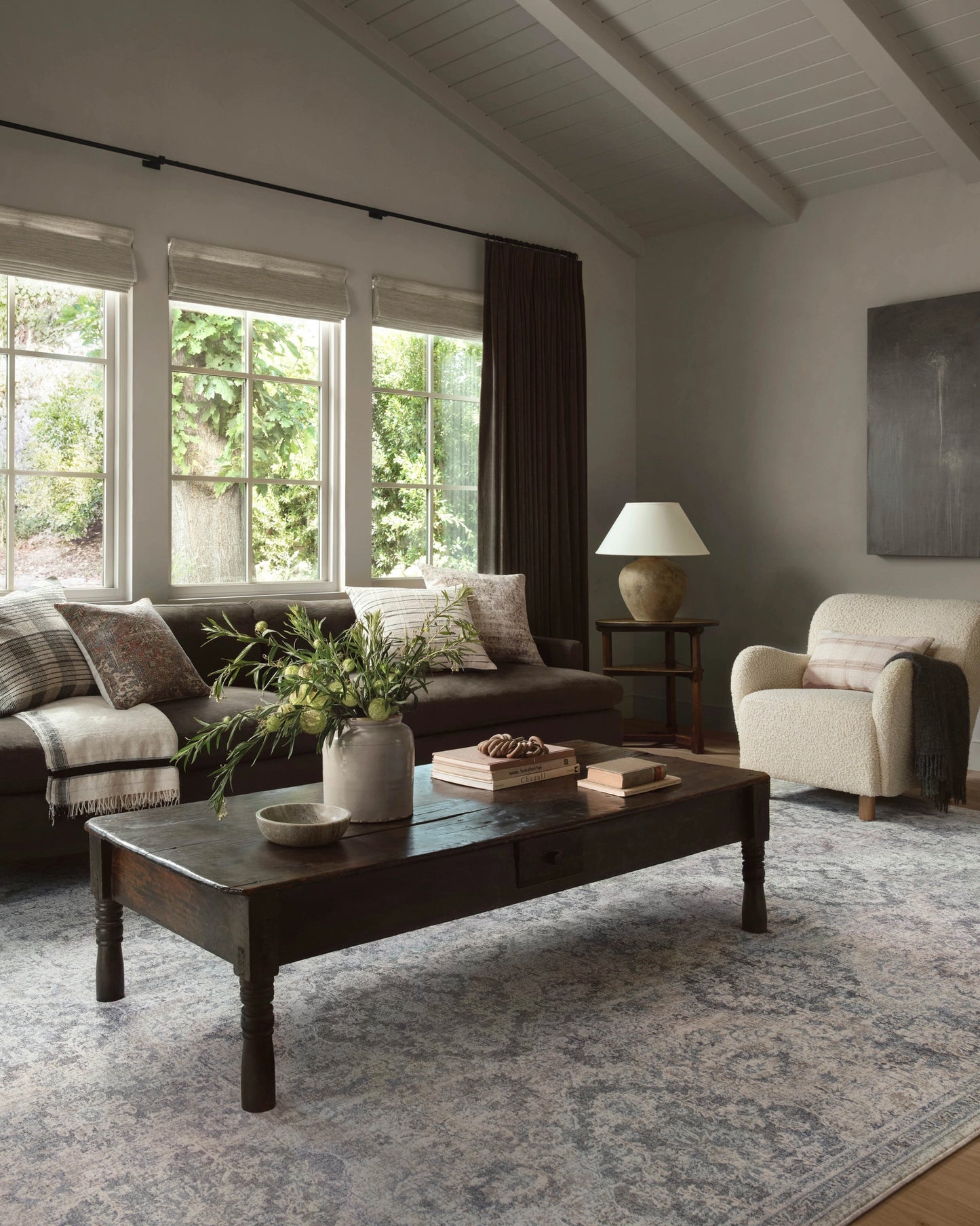 Amber Lewis x Loloi Zuma Pebble / Stone 11'-6" x 15'-7" Area Rug