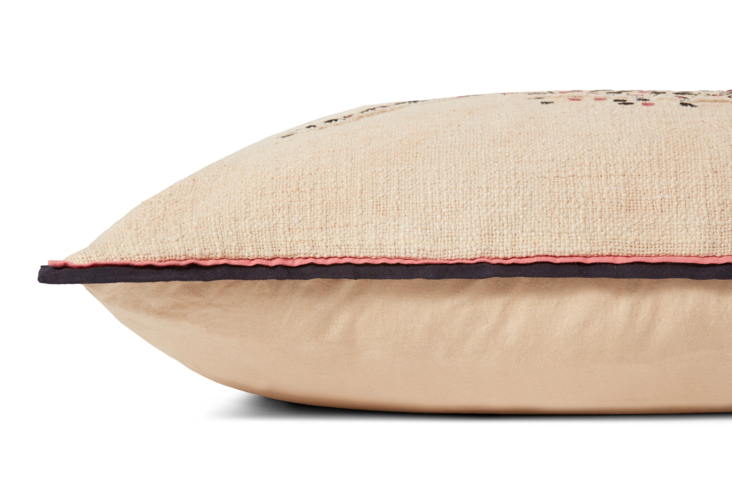 Loloi PLL0054 Ivory / Black 16" x 26" Cover w/Down Pillow