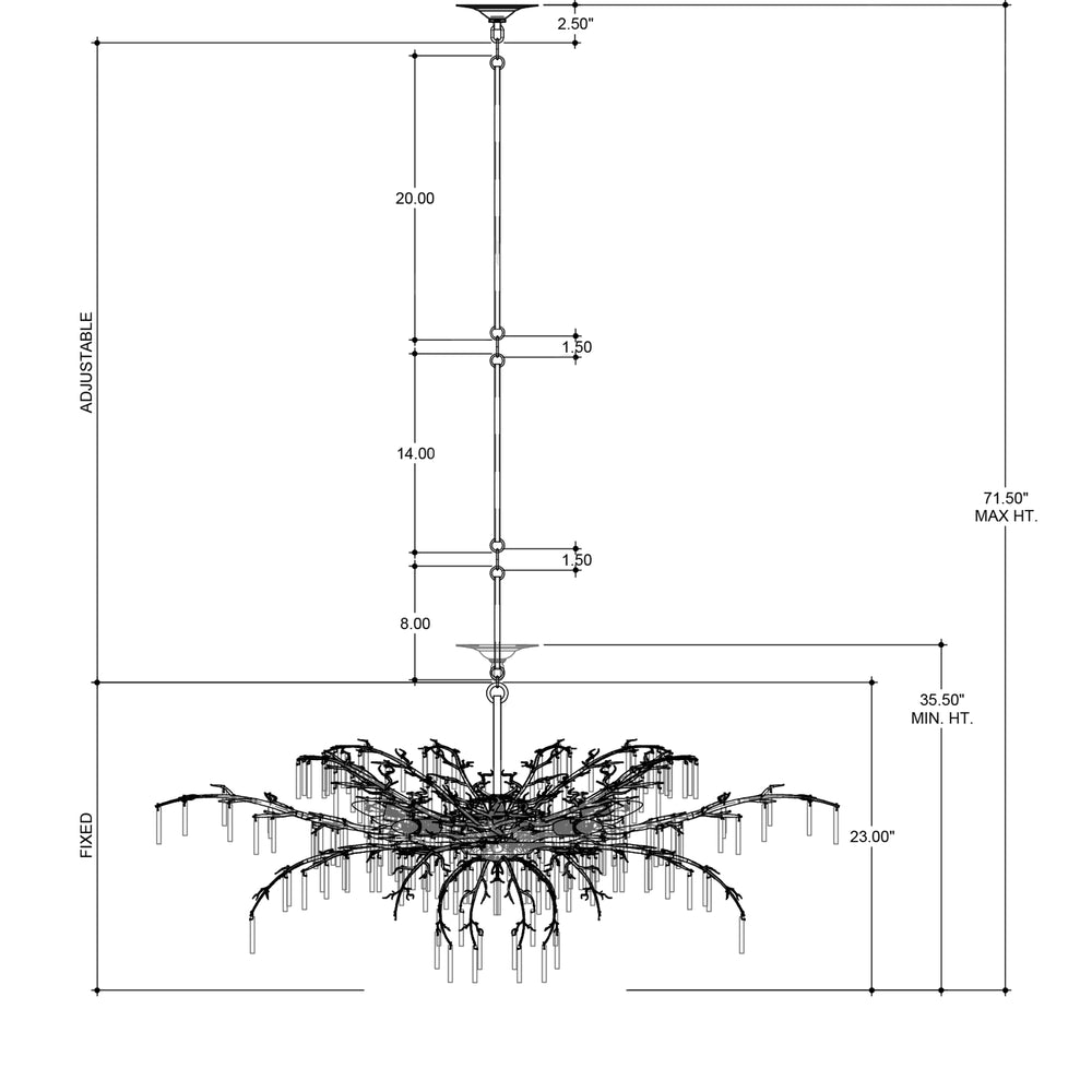 
                      
                        Forest Dawn Silver Chandelier.
                      
                    