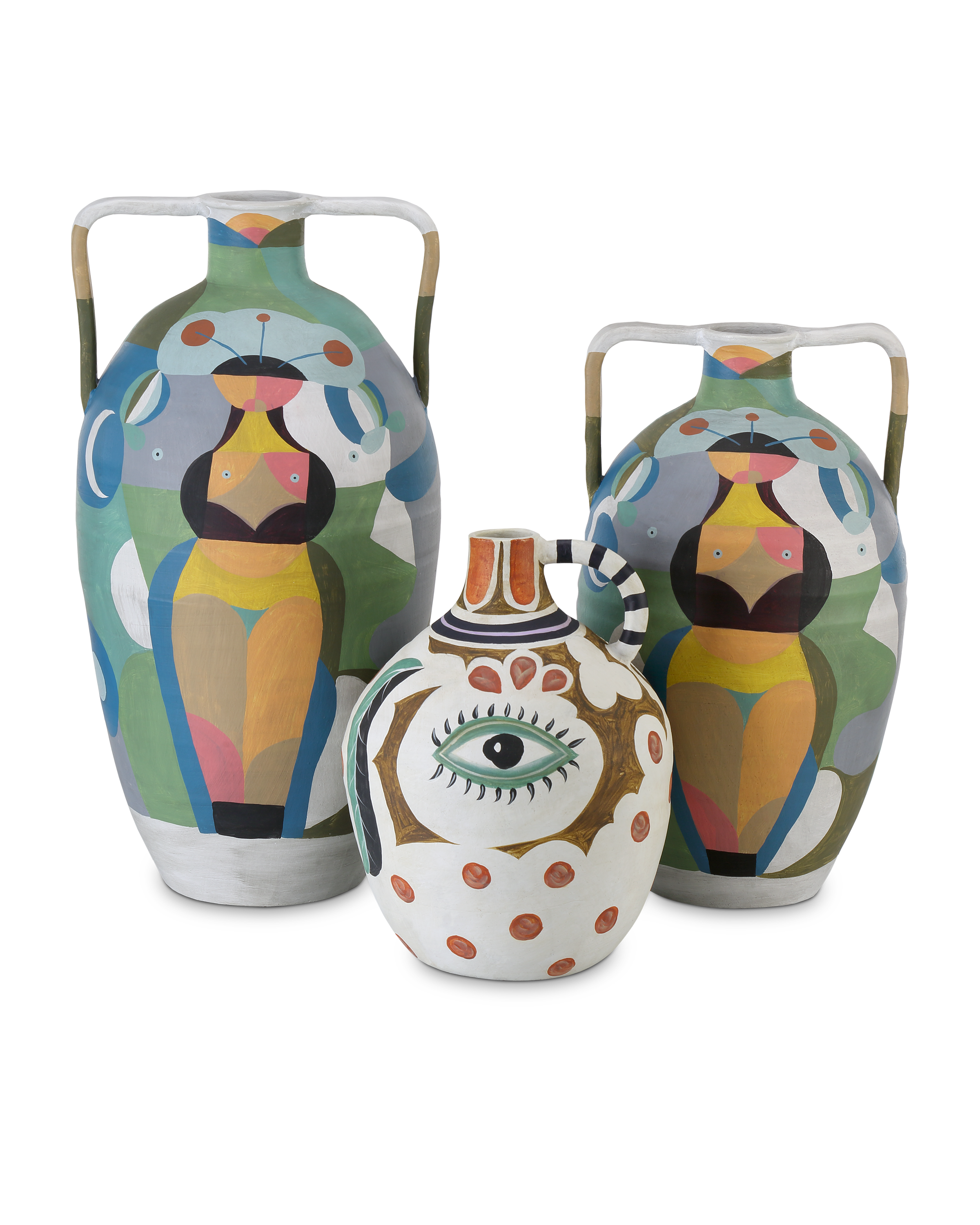 Amphora Large Multi-Colored Vase