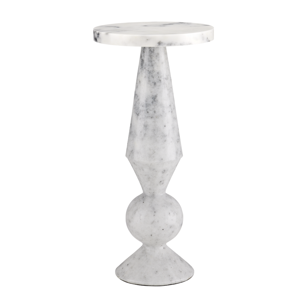 Quince White Marble Accent Table