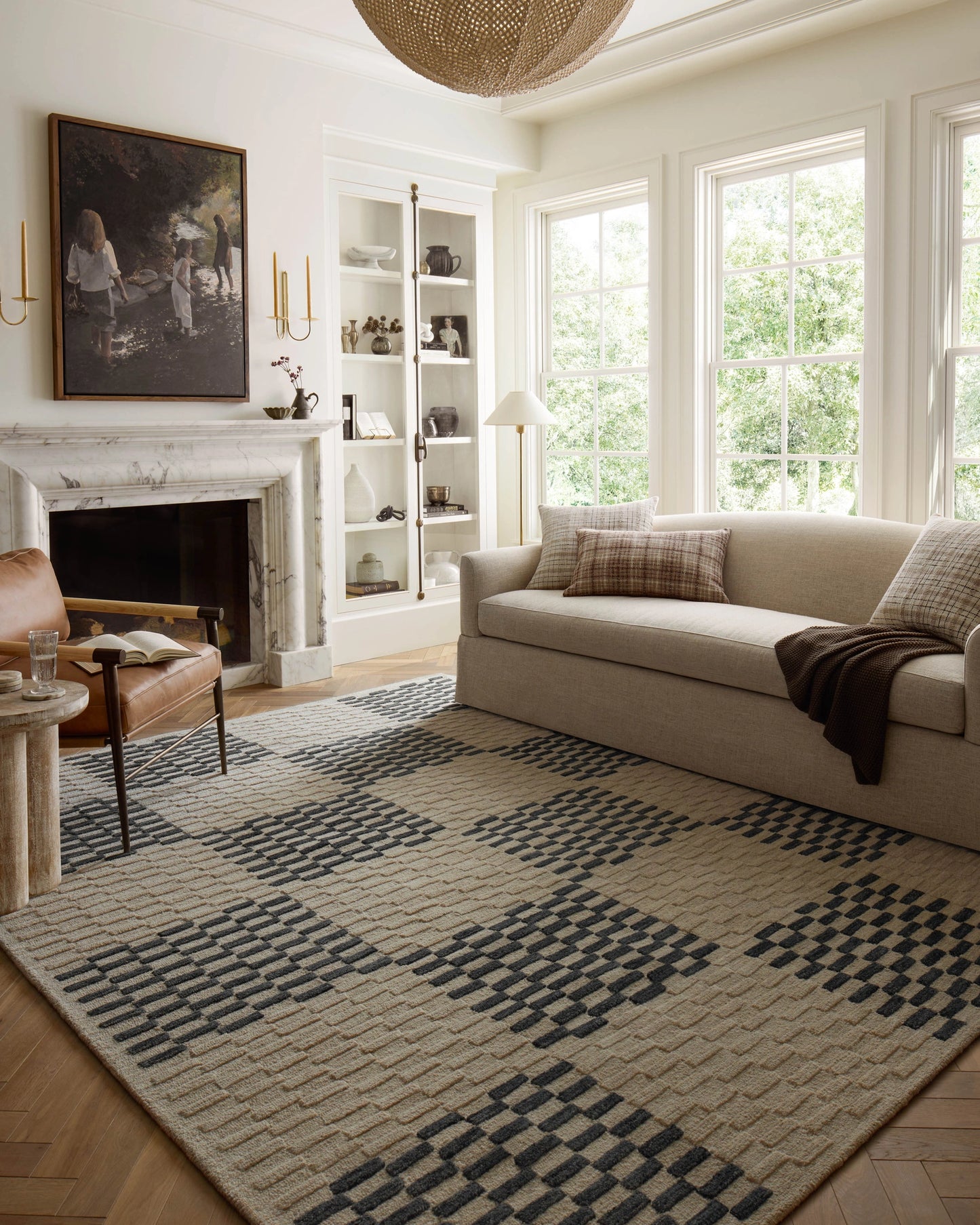Chris Loves Julia x Loloi Bradley Beige / Midnight 2'-6" x 9'-9" Runner Rug