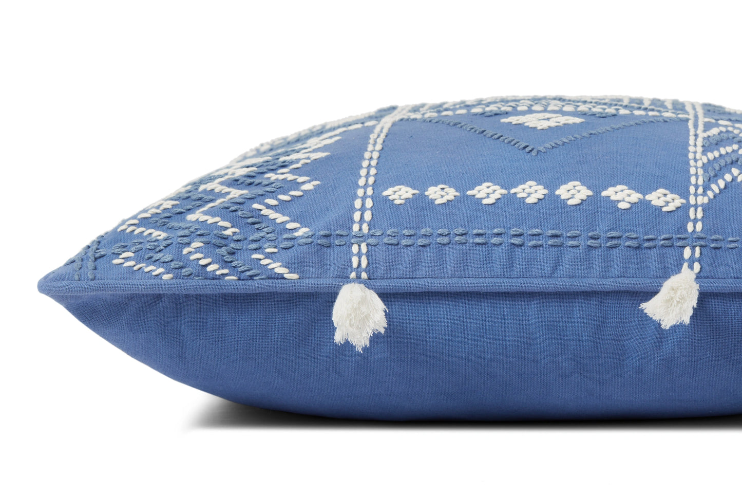 Loloi PLL0049 Blue / Ivory 18" x 18" Cover w/Down Pillow
