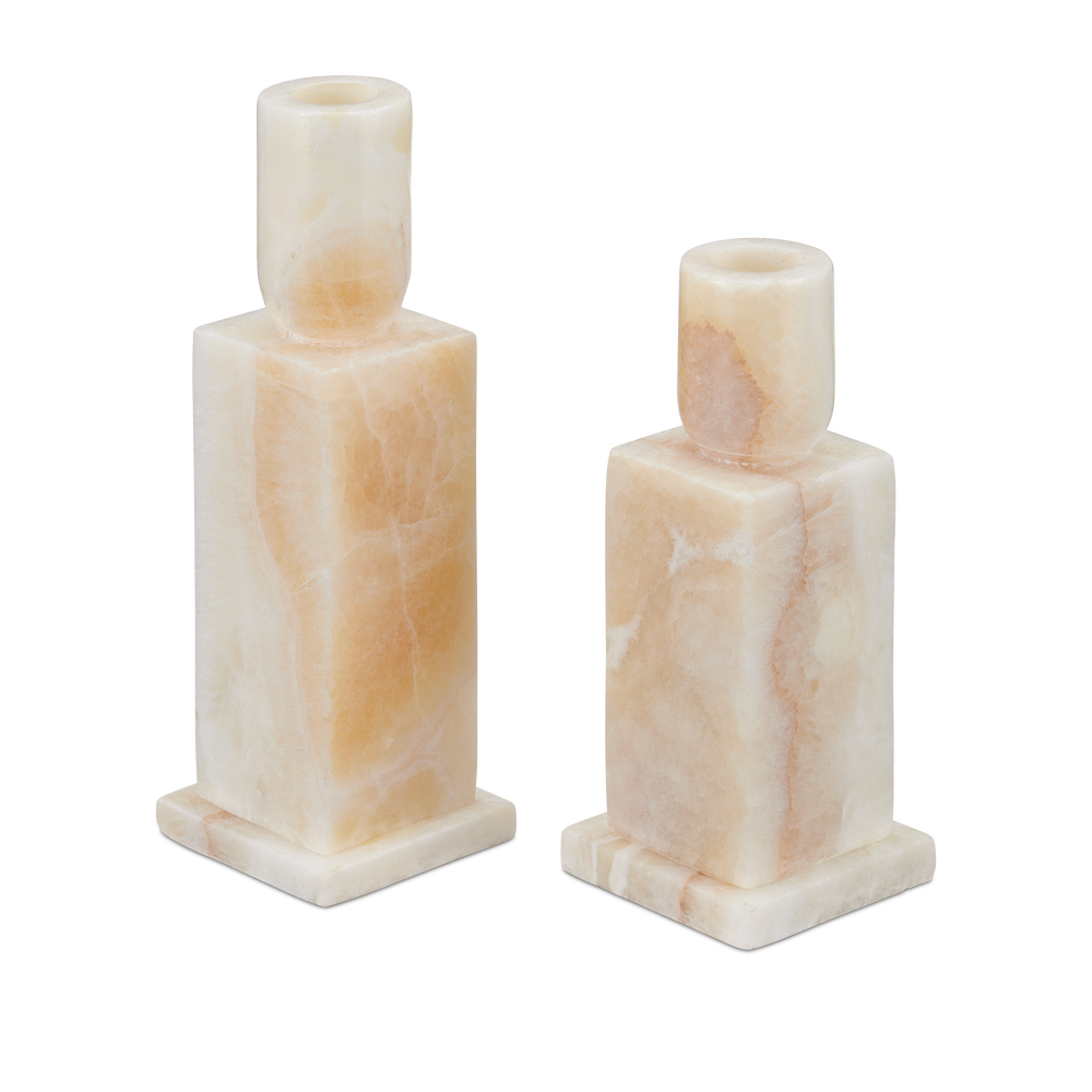 Lithos Ivory Candle Holder Set of 2