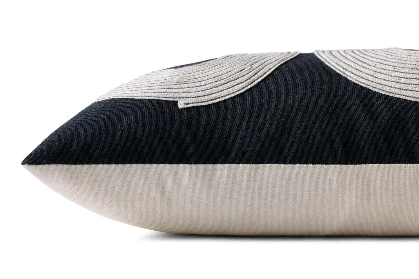 Loloi PLL0035 Black / Natural 12'' x 27'' Cover w/Down Pillow