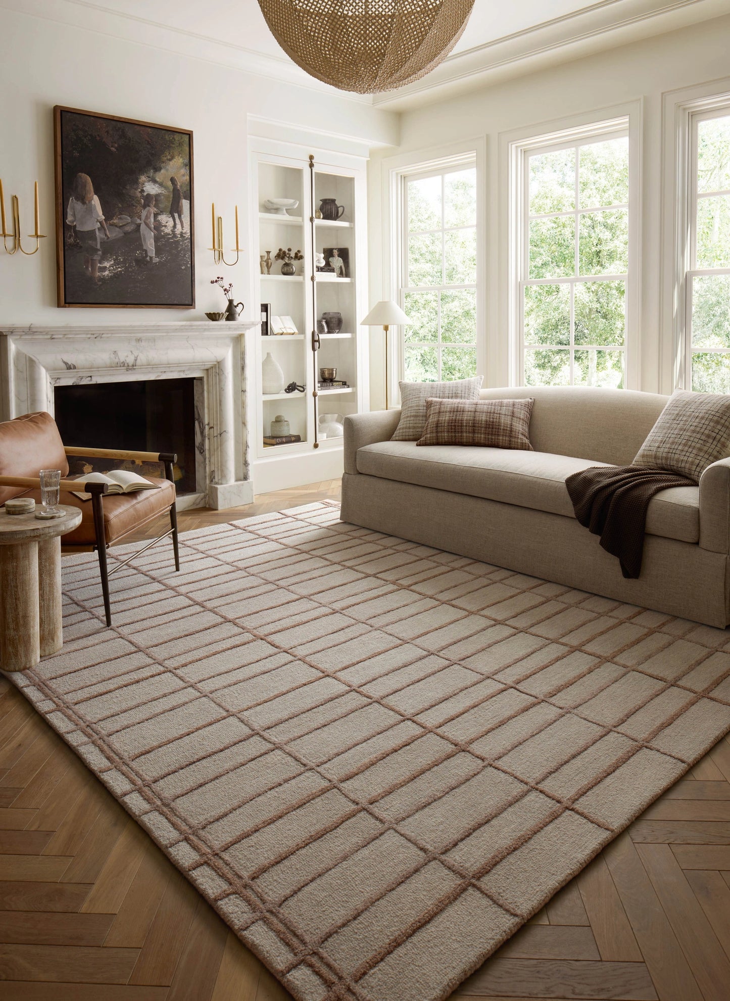 Chris Loves Julia x Loloi Bradley Rose / Blush 18" x 18" Sample Rug