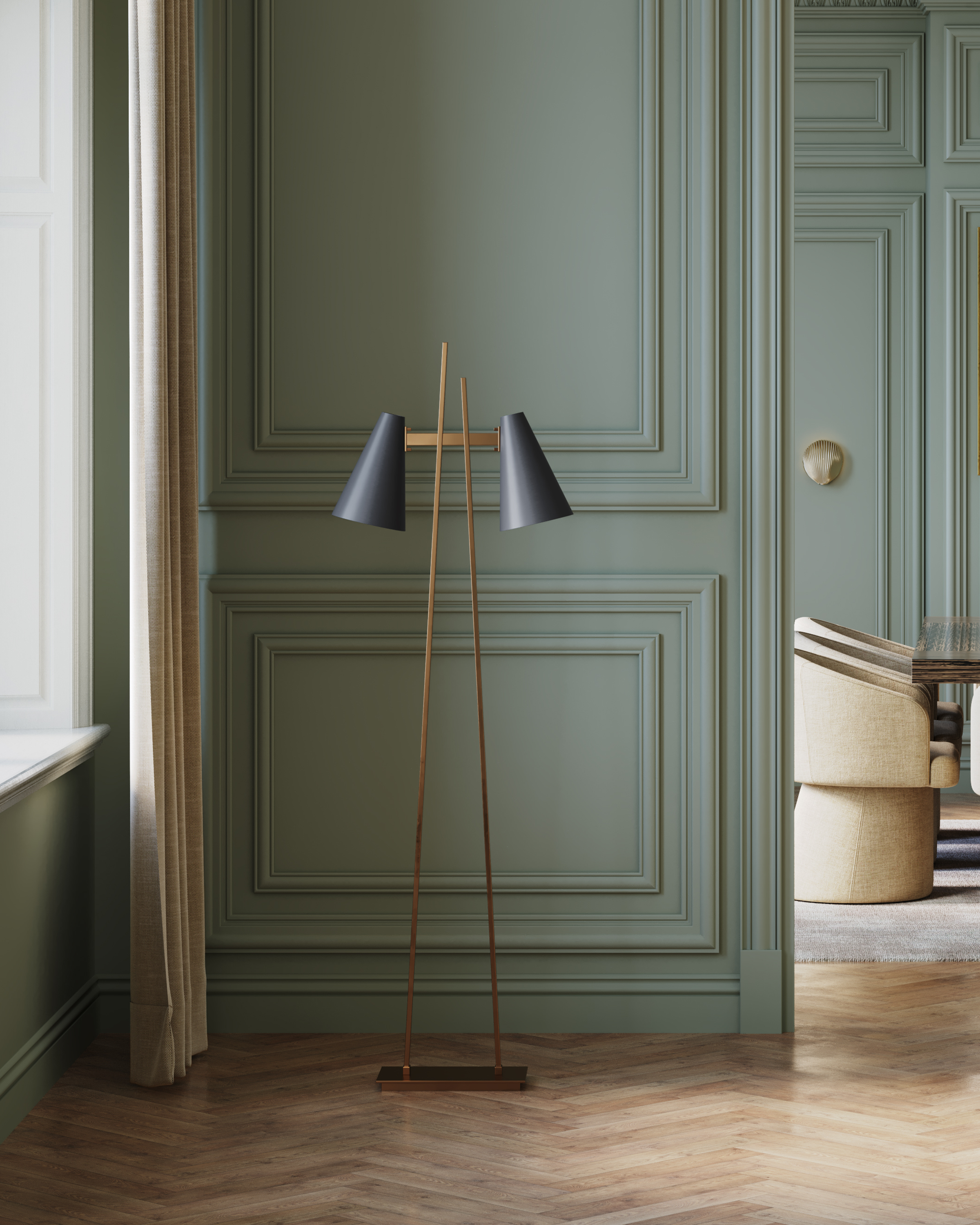 Currey & Company Duet Floor Lamp