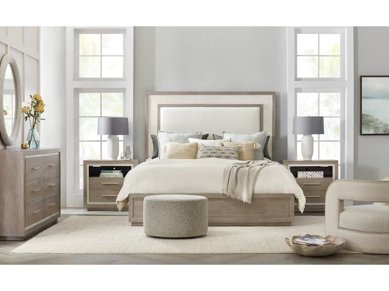 
                      
                        Serenity Rookery King Upholstered Panel Bed.
                      
                    