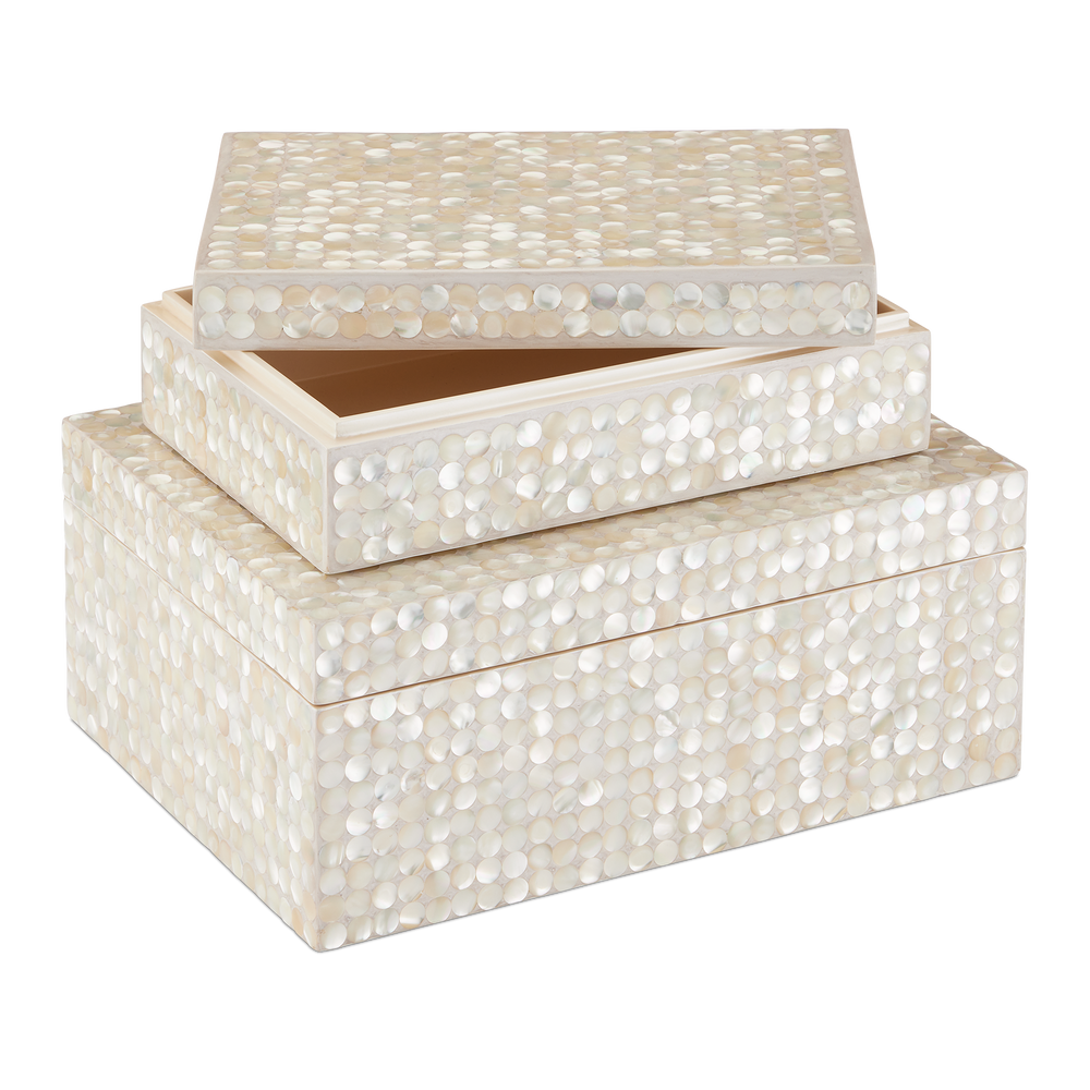 
                      
                        Gerri Dot Mother of Pearl Box Set of 2.
                      
                    
