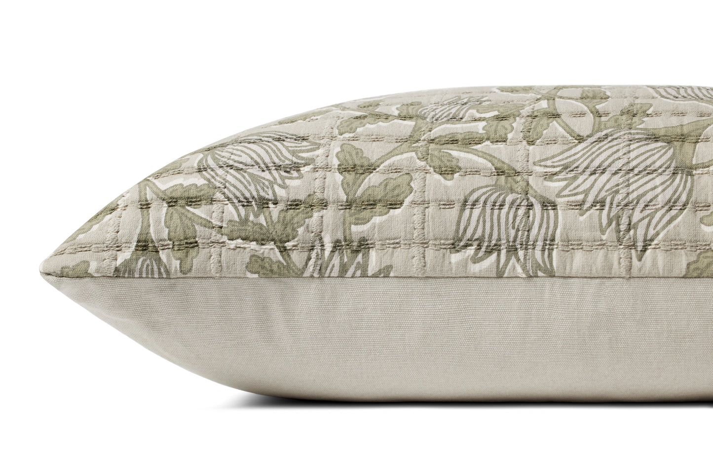 Jean Stoffer x Loloi PJS0023 Natural / Sage 16'' x 26'' Pillow