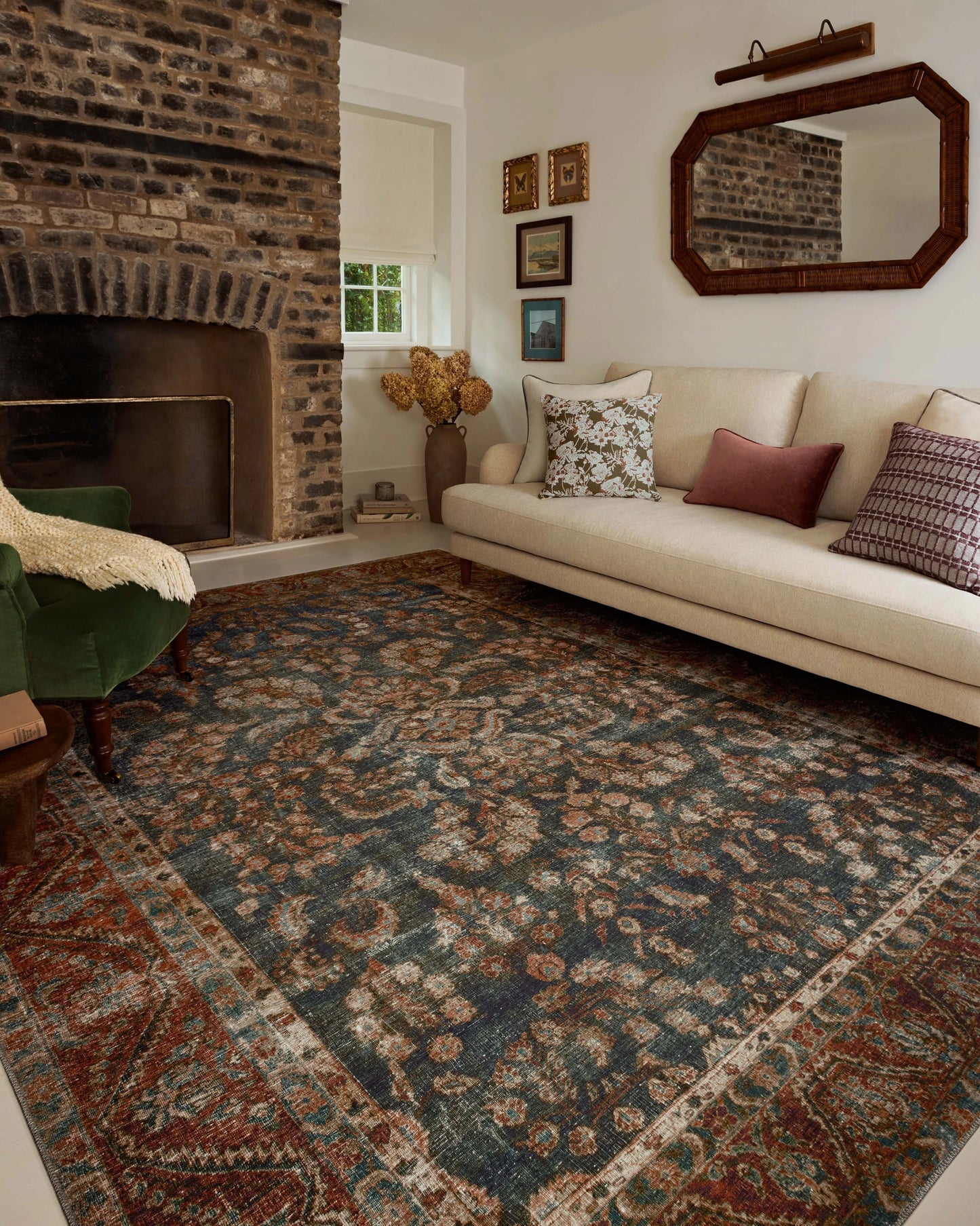 Chris Loves Julia x Loloi Jules Ocean / Spice 2'-6" x 7'-6" Runner Rug