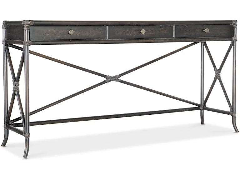 Retreat Pole Rattan Console - Black Sand