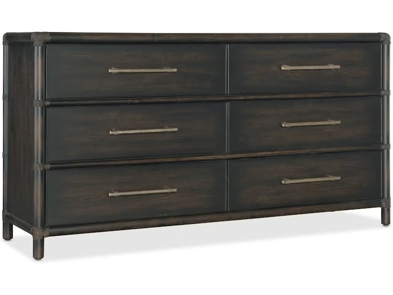 Retreat Pole Rattan Dresser - Black Sand.
