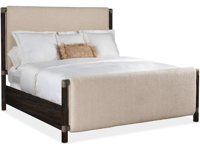Retreat Queen Upholstered Panel Bed - Black Sand.