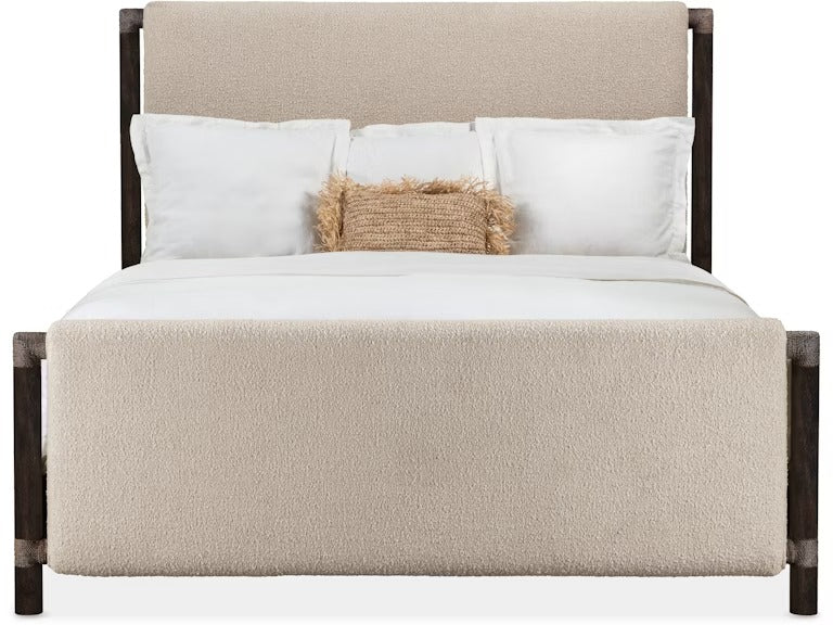 Retreat King Upholstered Panel Bed - Black Sand.