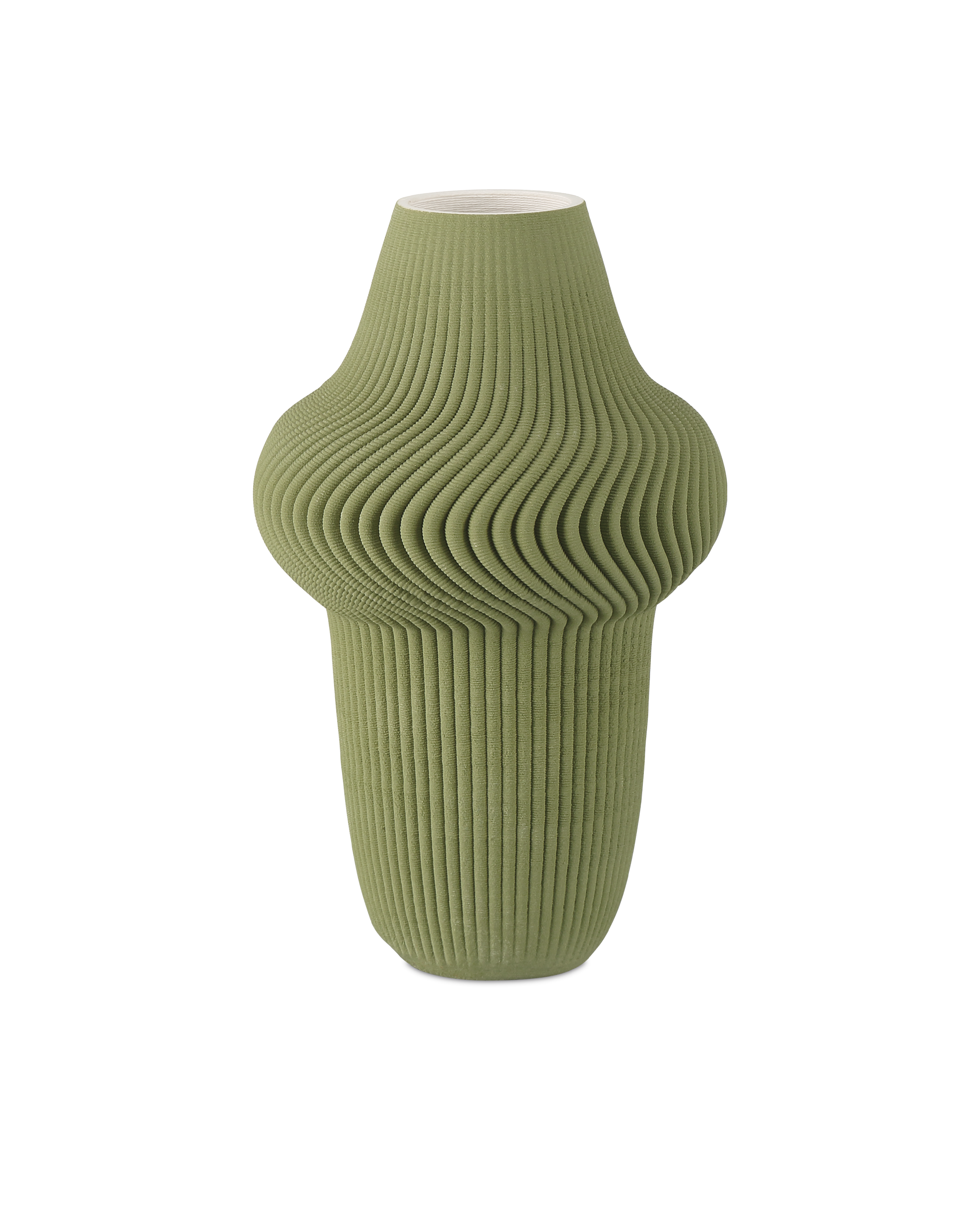 Green Plisse Large Vase - Thumbnail 4