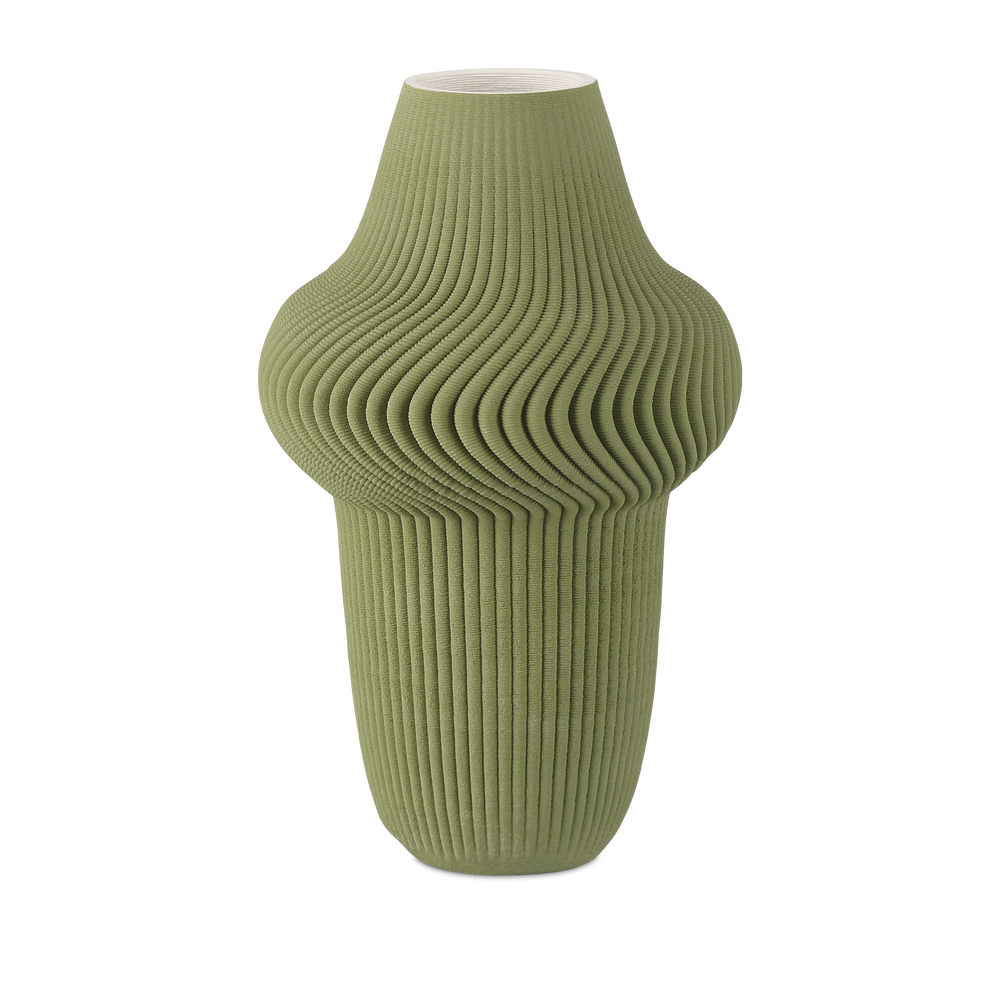 Green Plisse Large Vase.