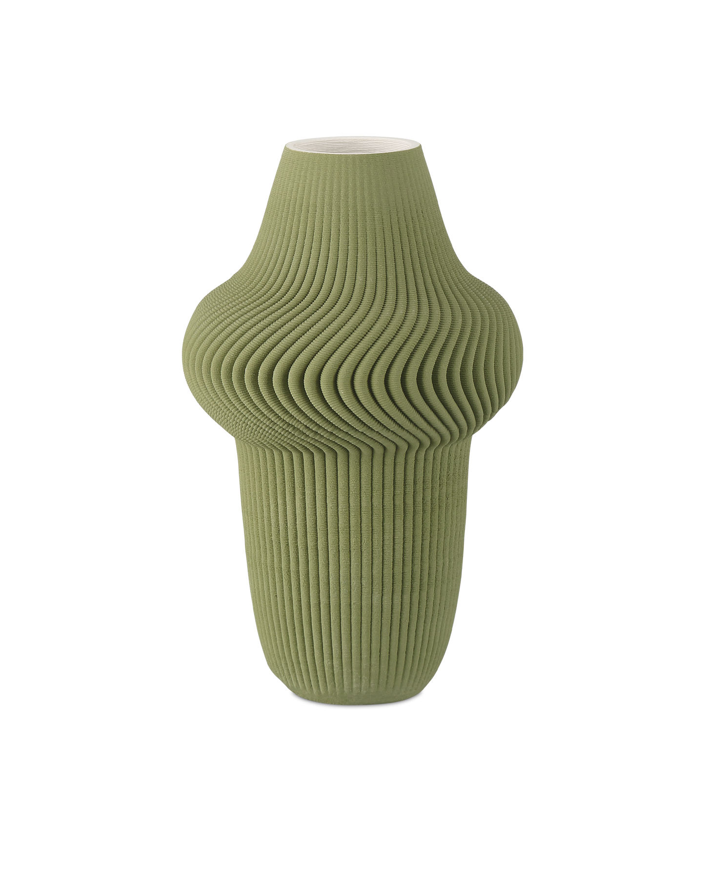 Green Plisse Large Vase.