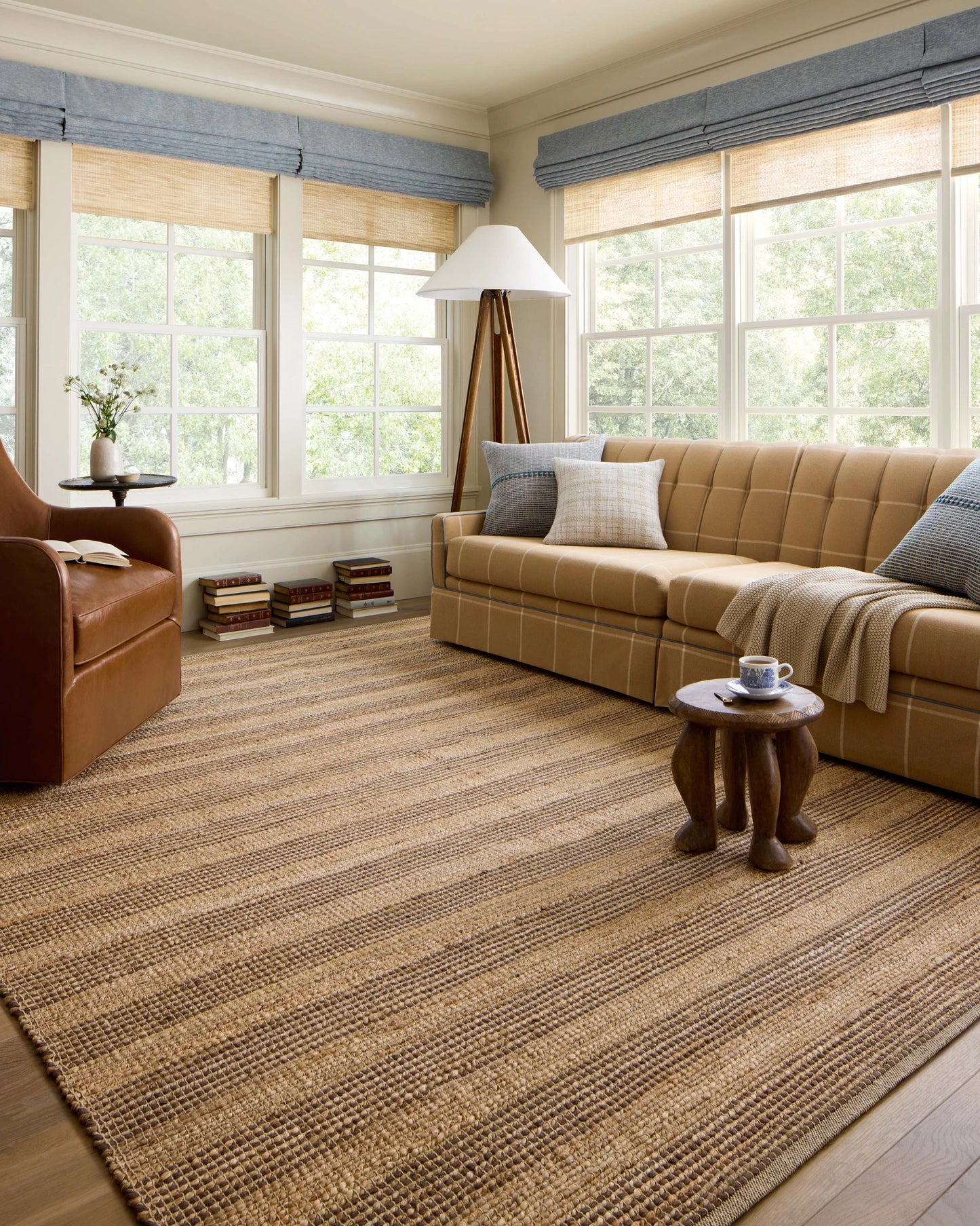 Chris Loves Julia x Loloi Judy Natural / Chocolate 2'-3" x 3'-9" Accent Rug