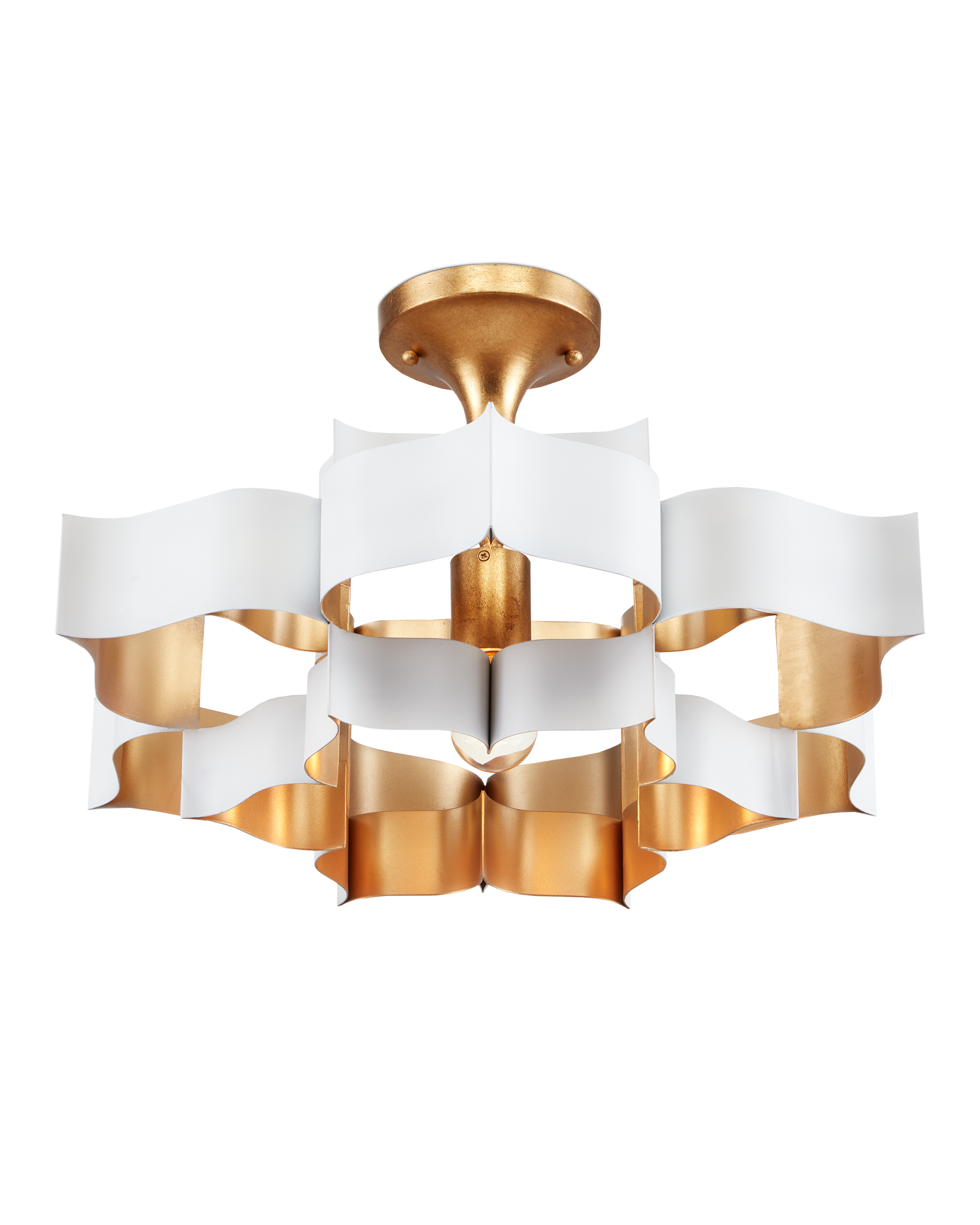 Grand Lotus Small White Chandelier