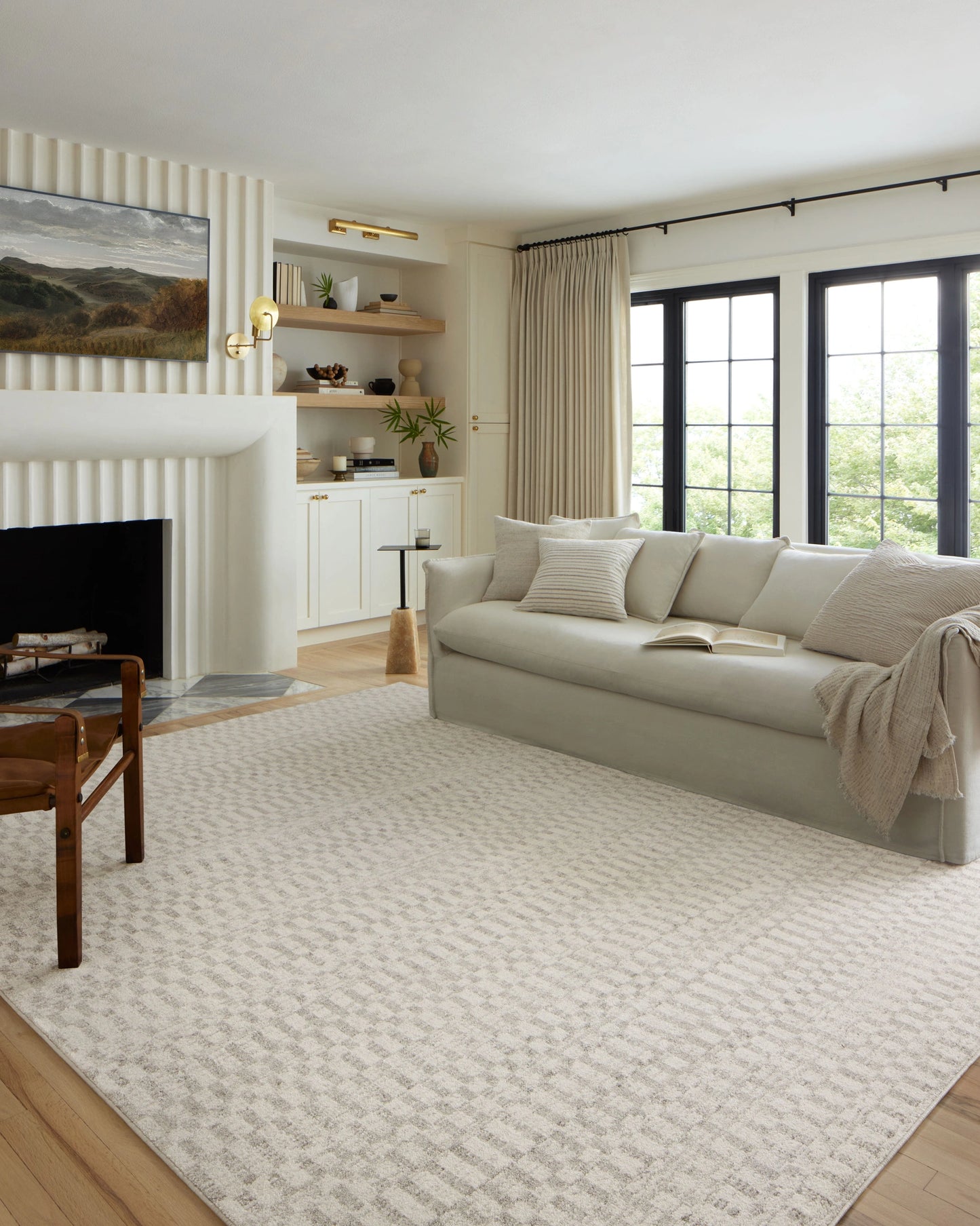 Loloi Kamala Ivory / Grey 6'-7" x 9'-6" Area Rug