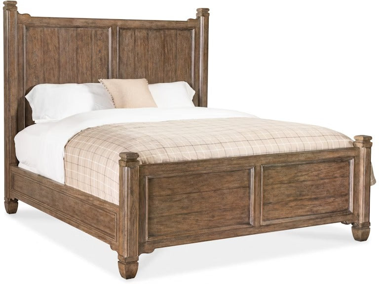 Americana King Panel Bed - Medium Wood