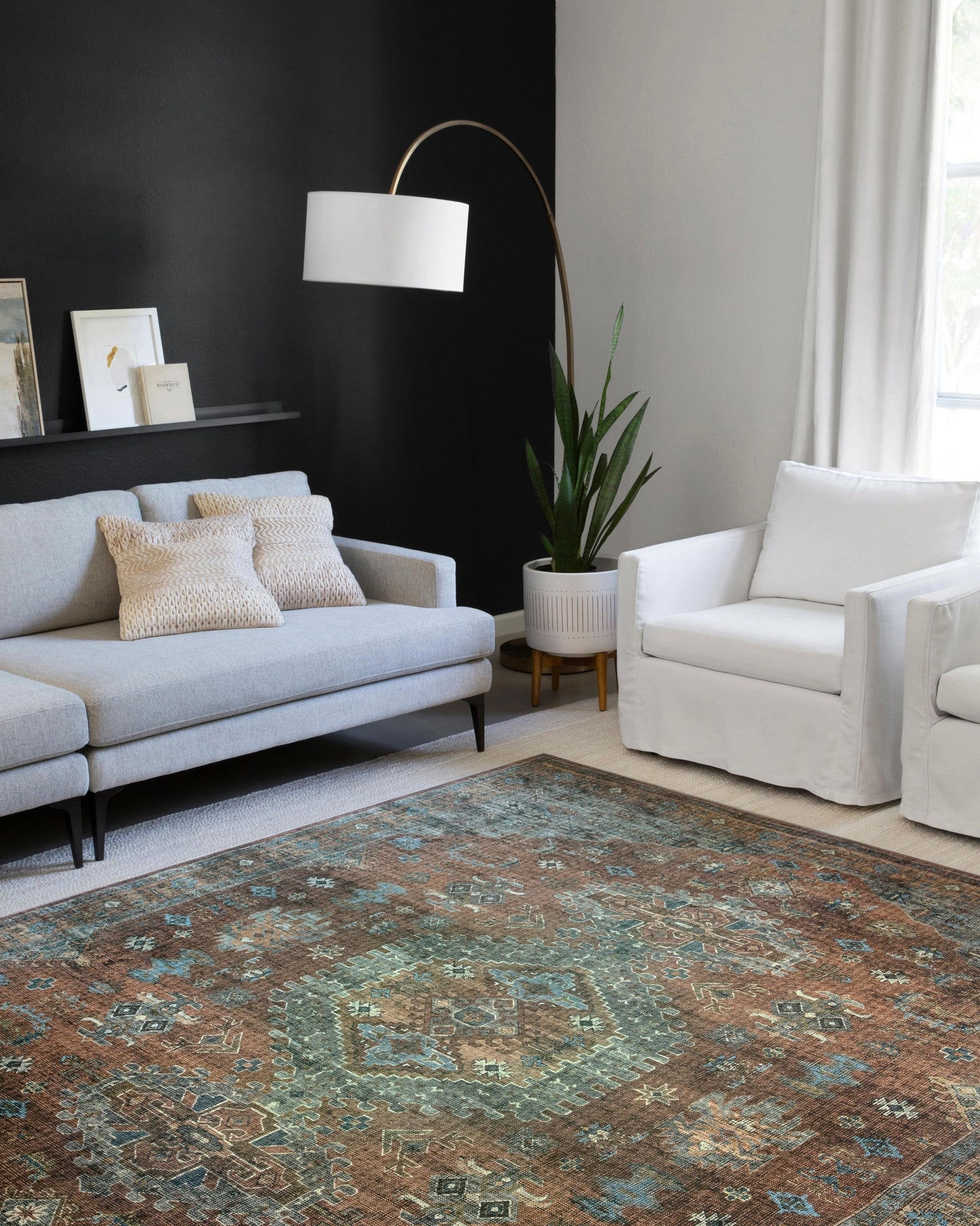 Loloi Skye Terracotta / Sky 2'-6" x 12'-0" Runner Rug