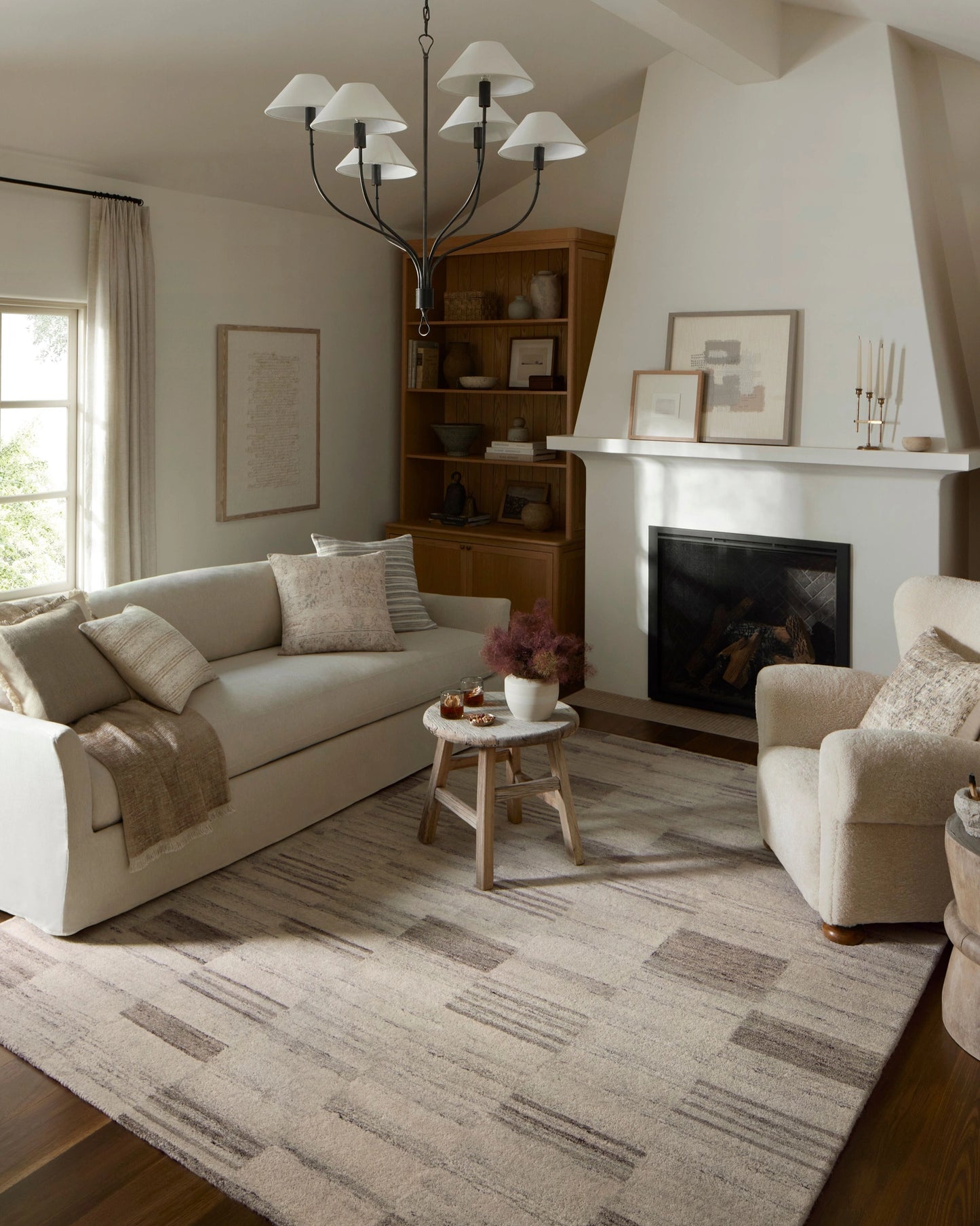 Amber Lewis x Loloi Rocky Ivory / Dove 8'-6" x 11'-6" Area Rug