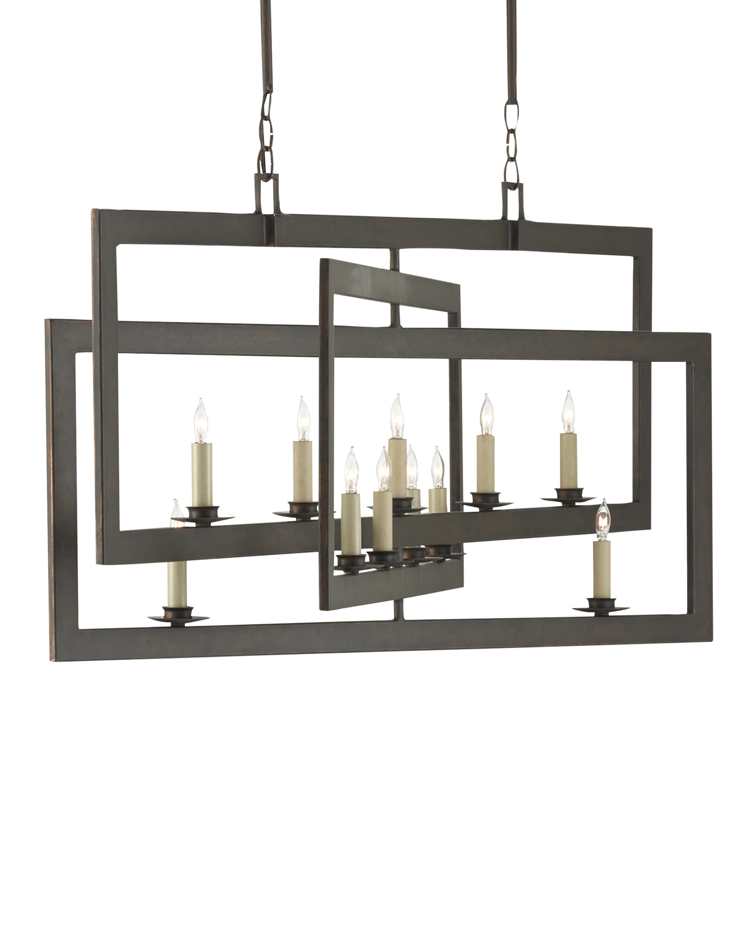 Middleton Rectangular Bronze Chandelier - Thumbnail 5