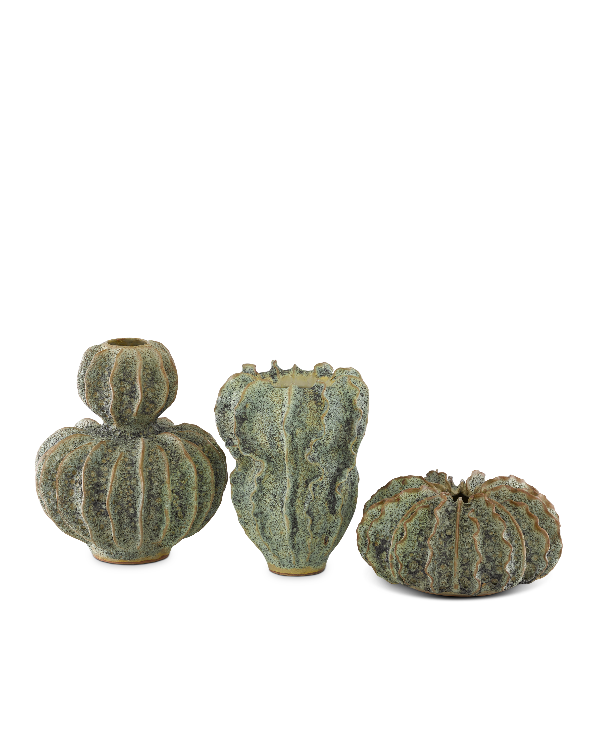 Sunken Boat Wings Green Vase - Thumbnail 3