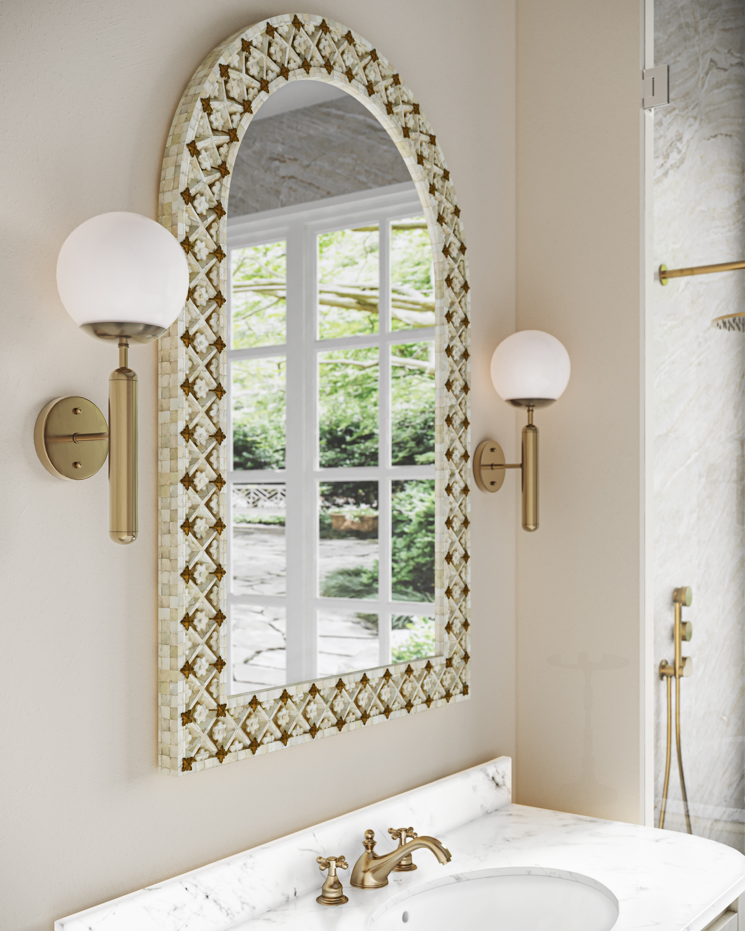 Barbican Double-Light Brass Wall Sconce - Thumbnail 3