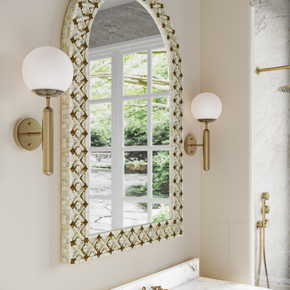 
                      
                        Barbican Single-Light Brass Wall Sconce.
                      
                    