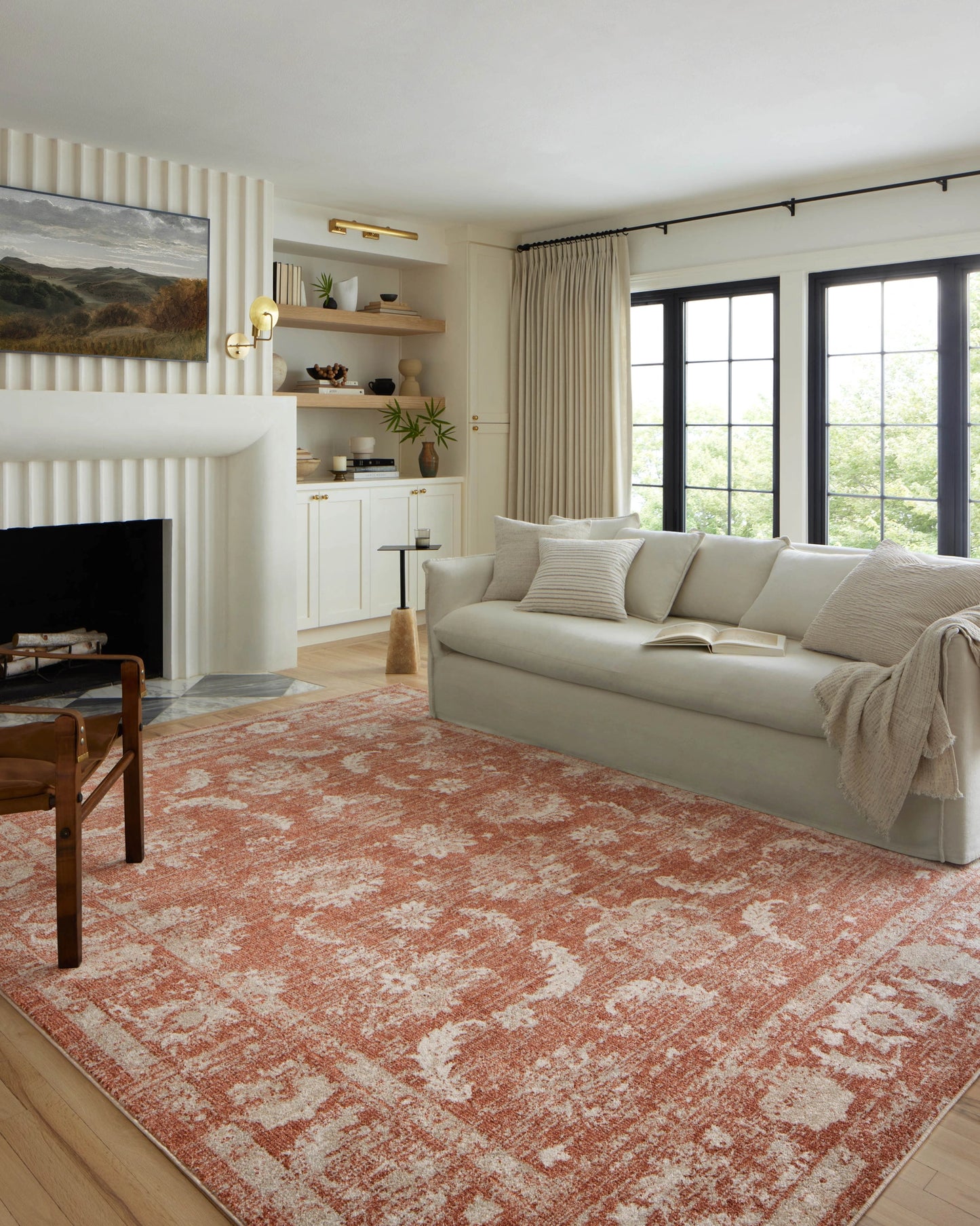 Loloi Odette Rust / Ivory 4'-0" x 6'-0" Accent Rug