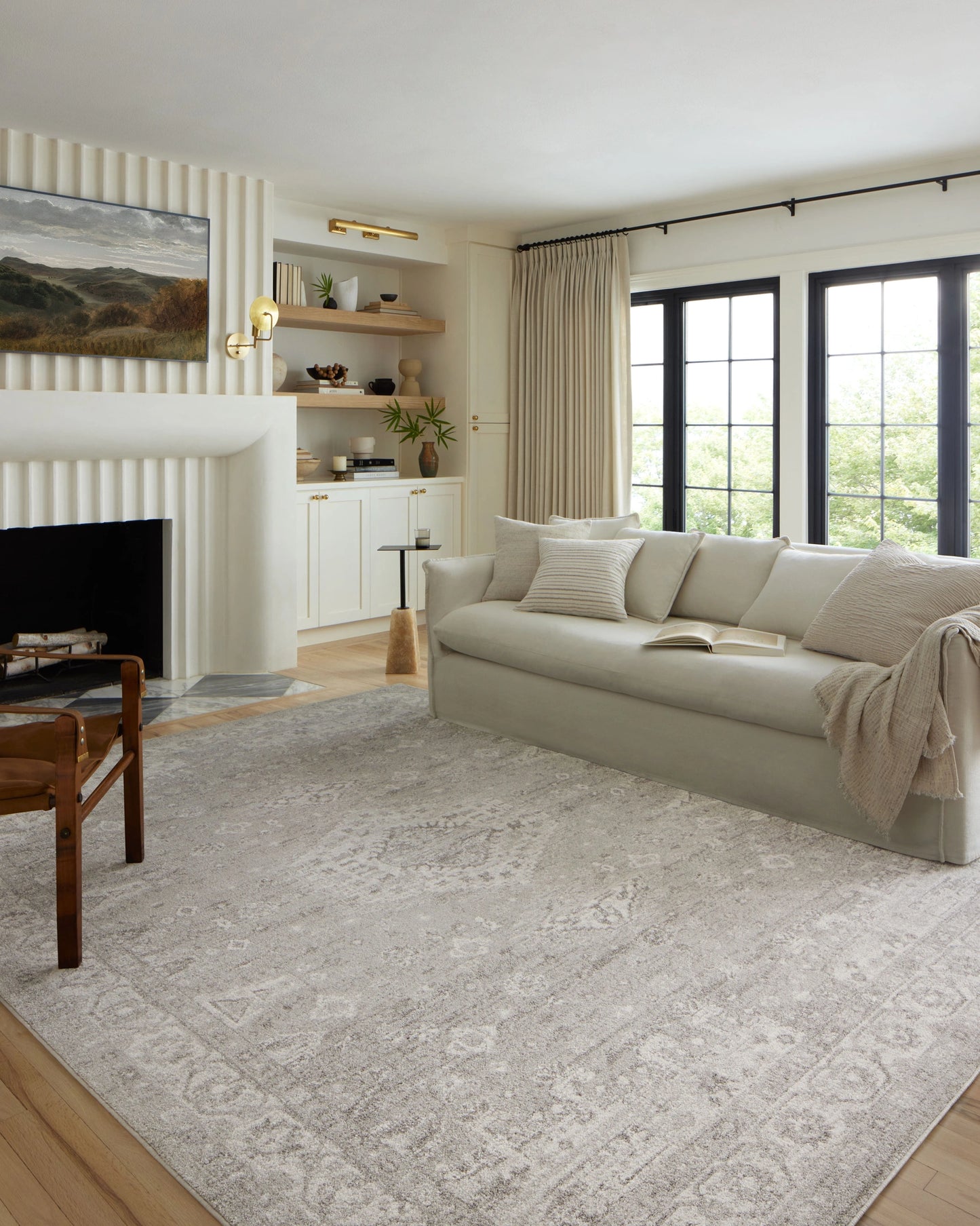 Loloi Odette Silver / Ivory 6'-7" x 9'-6" Area Rug