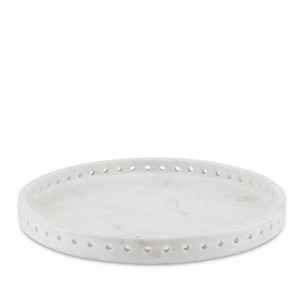 Freya Large White Marble Tray.