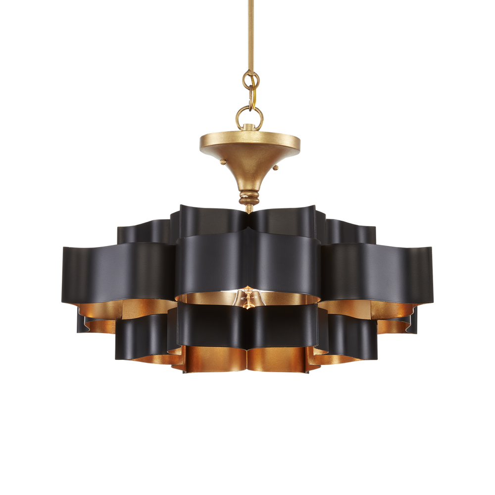 Grand Lotus Small Black Chandelier