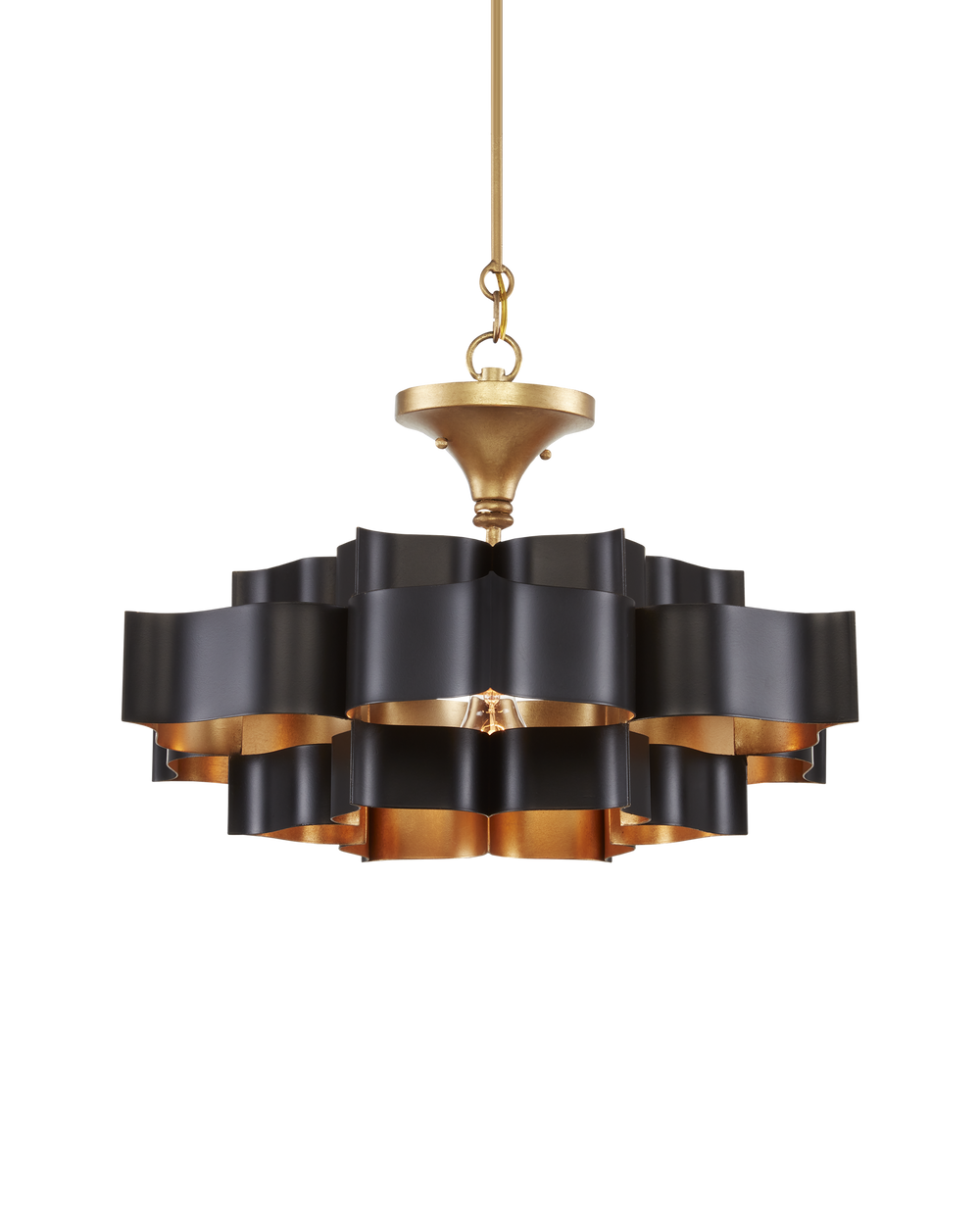 Grand Lotus Small Black Chandelier