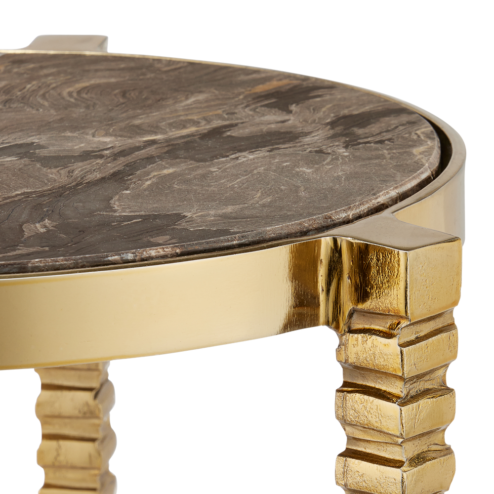 Corrado Cappuccino Marble Accent Table