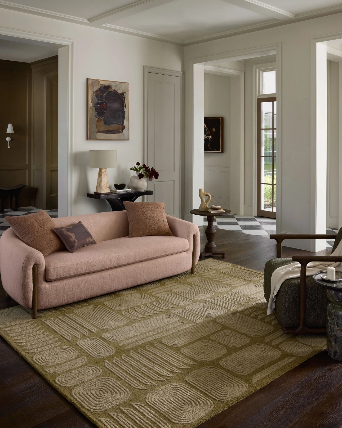 Brigette Romanek x Loloi Madi Light Olive / Oatmeal 3'-6" x 5'-6" Accent Rug