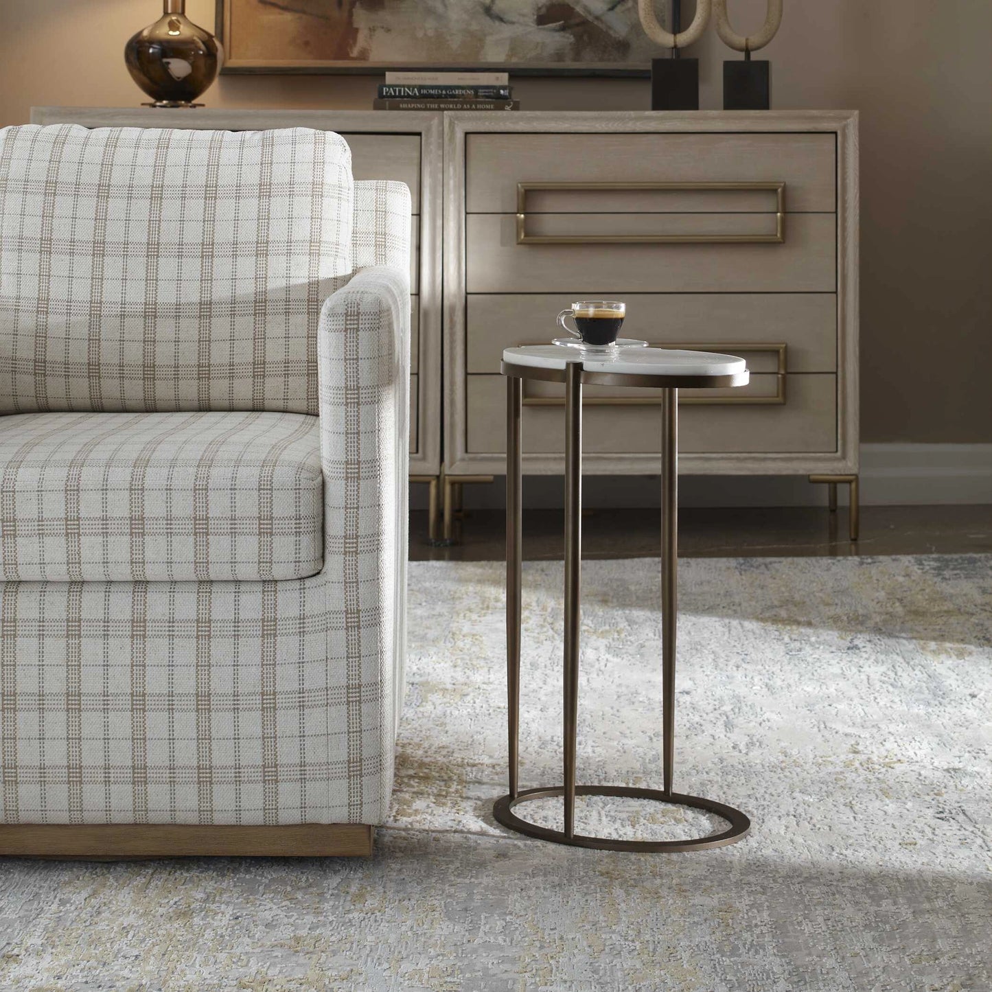 Uttermost Mercier Round Marble Accent Table